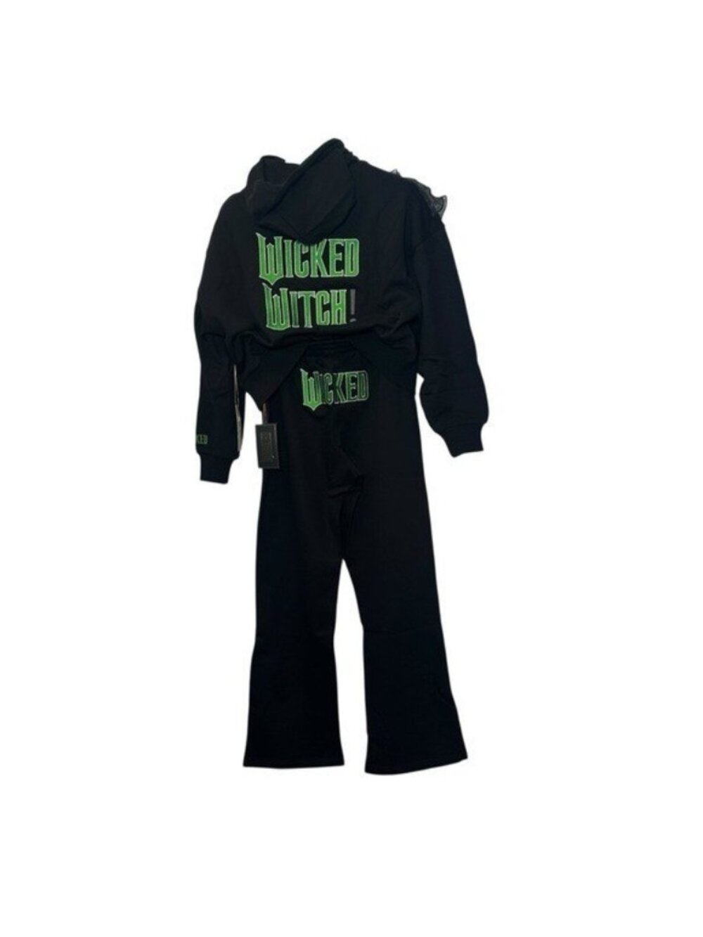 Wicked x Forever 21 Sz S Sweatsuit Hoodie Pants Embroidered Elphaba Wicked Witch